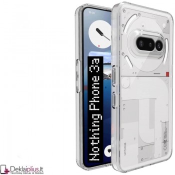 Silikoninis dėklas su kameros apsauga  2.0 mm storio - permatomas (Nothing Phone 3A)